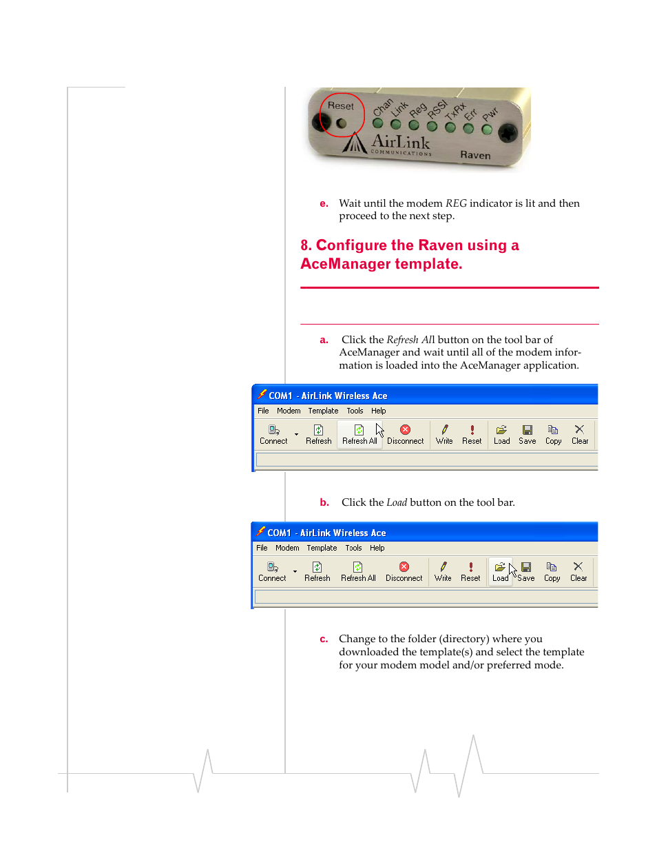 Configure the raven using a acemanager template | Sierra Raven EDGE User Manual | Page 118 / 141