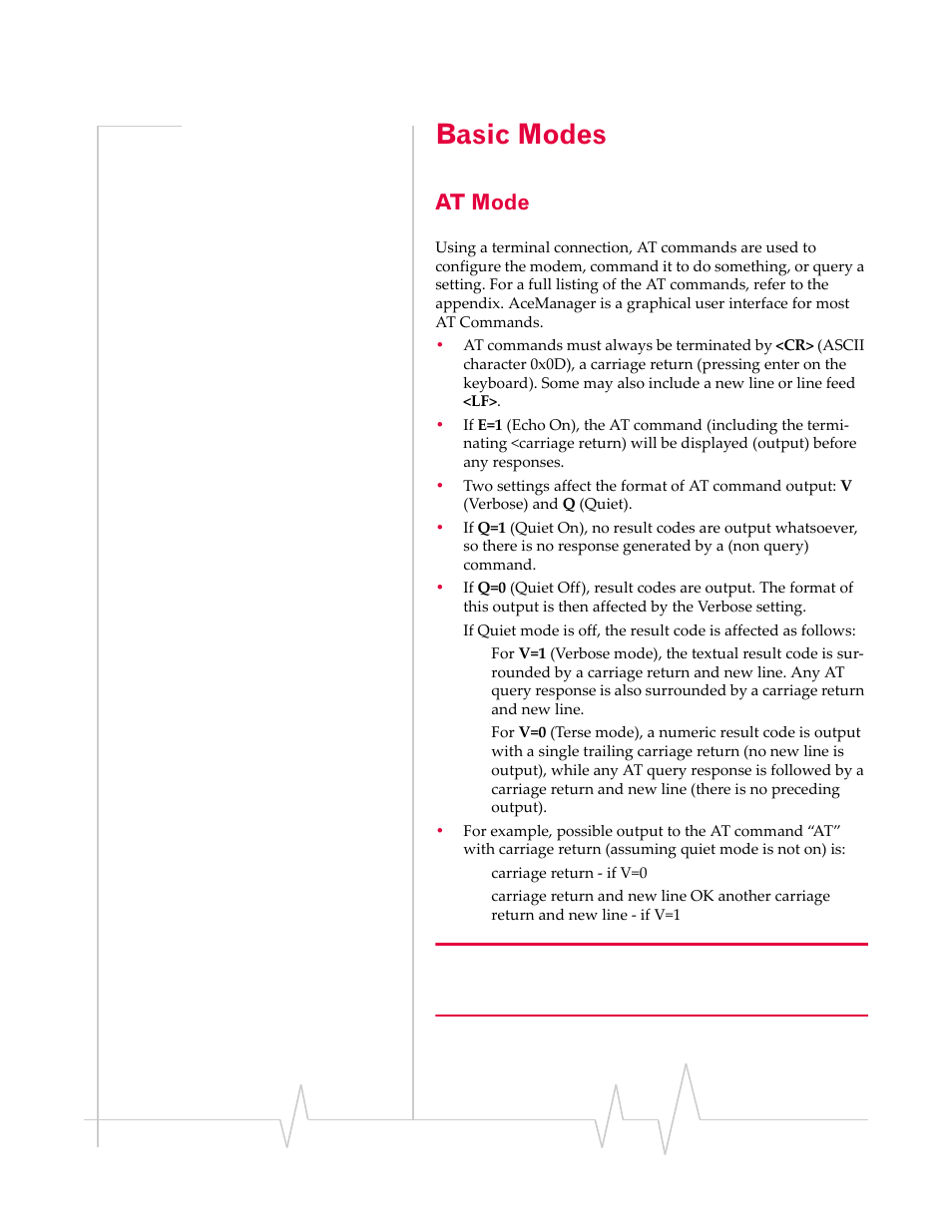 Basic modes, At mode | Sierra Raven EDGE User Manual | Page 48 / 141