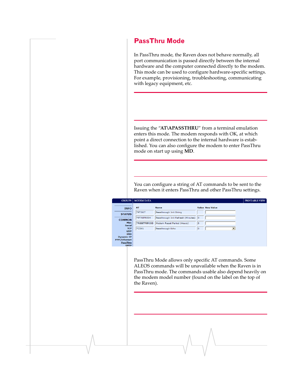 Passthru mode | Sierra Raven EDGE User Manual | Page 49 / 141