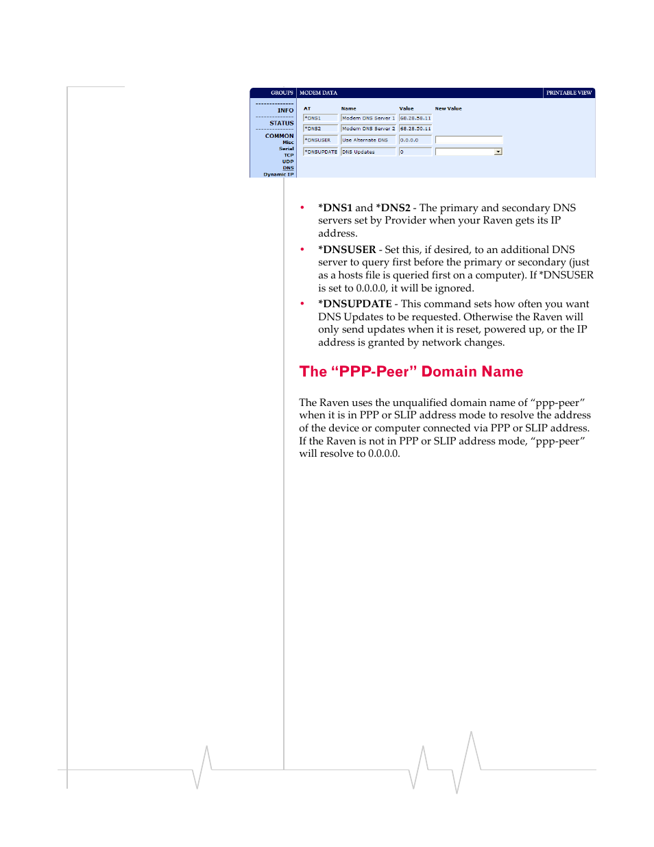 The “ppp-peer” domain name | Sierra Raven EDGE User Manual | Page 62 / 141