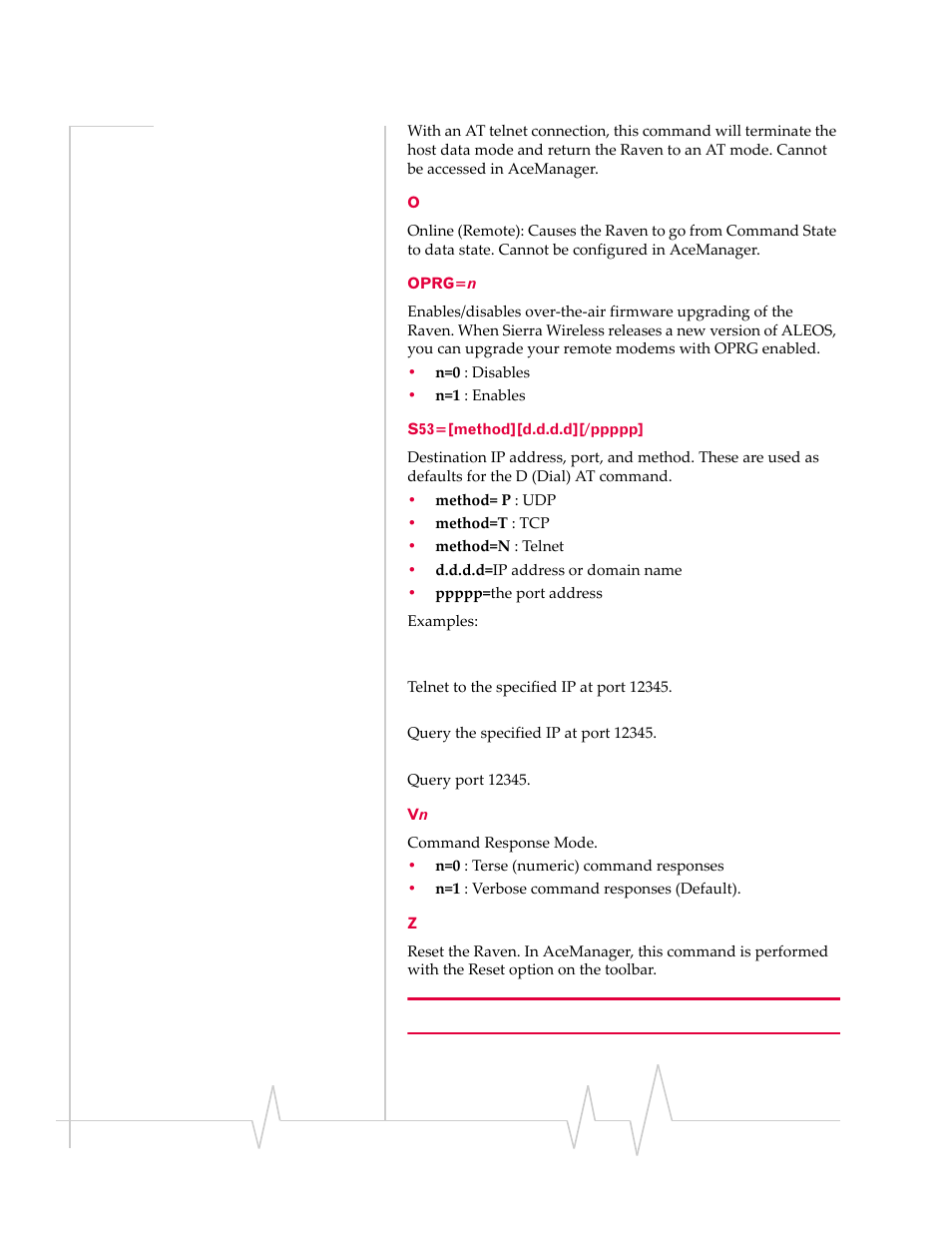 O oprg=n s53=[method][d.d.d.d][/ppppp] vn z | Sierra Raven EDGE User Manual | Page 89 / 141