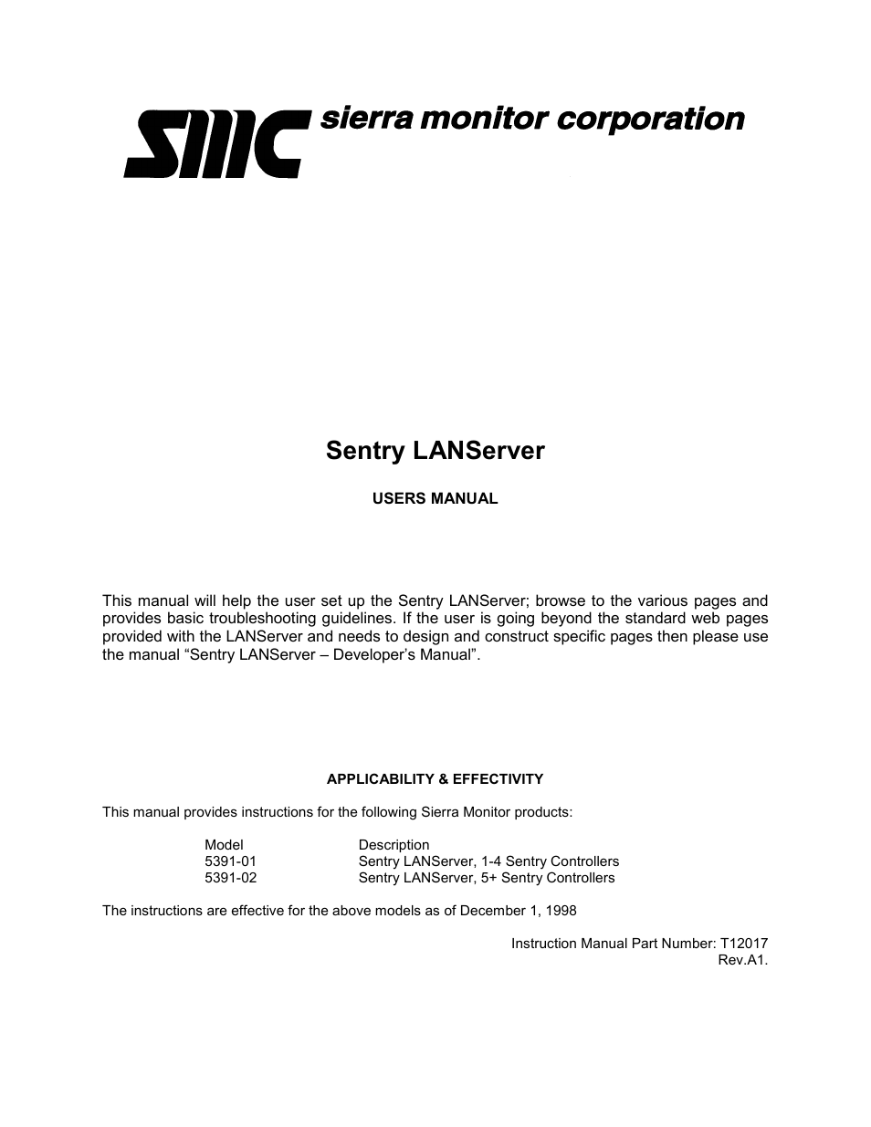 Sierra 5391-02 User Manual | 59 pages