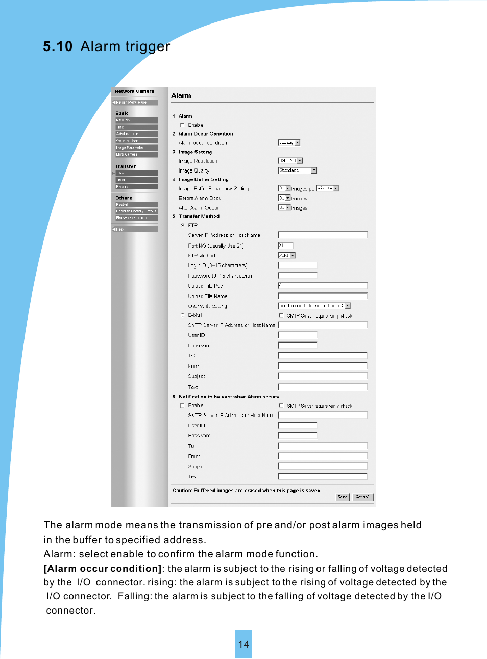 Т³гж 17, 10 alarm trigger | Sierra Siera IP Camera VSP 3001 User Manual | Page 16 / 25