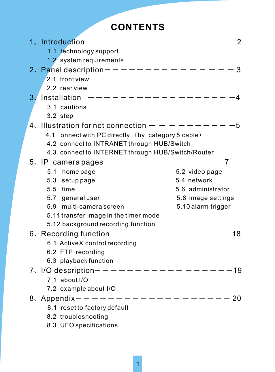 Sierra Siera IP Camera VSP 3001 User Manual | Page 3 / 25