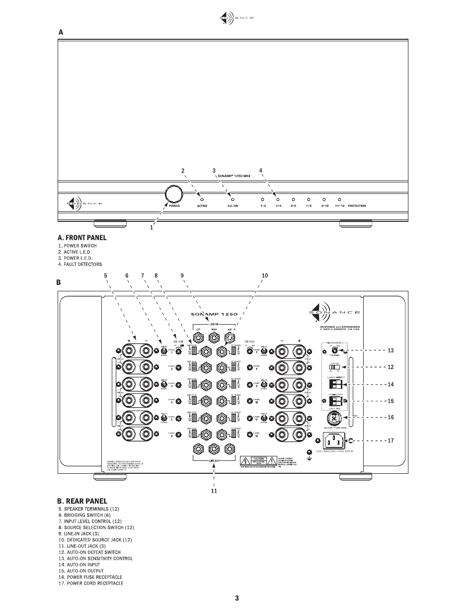 Sonance 1250 MKII User Manual | Page 3 / 12