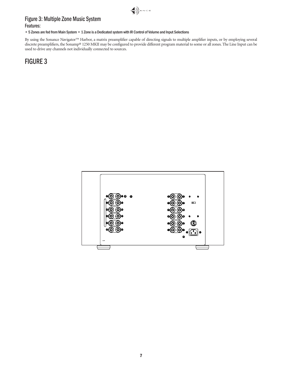 Figure 3, Figure 3: multiple zone music system | Sonance 1250 MKII User Manual | Page 7 / 12