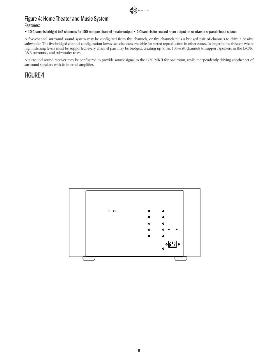 Figure 4, Figure 4: home theater and music system | Sonance 1250 MKII User Manual | Page 8 / 12