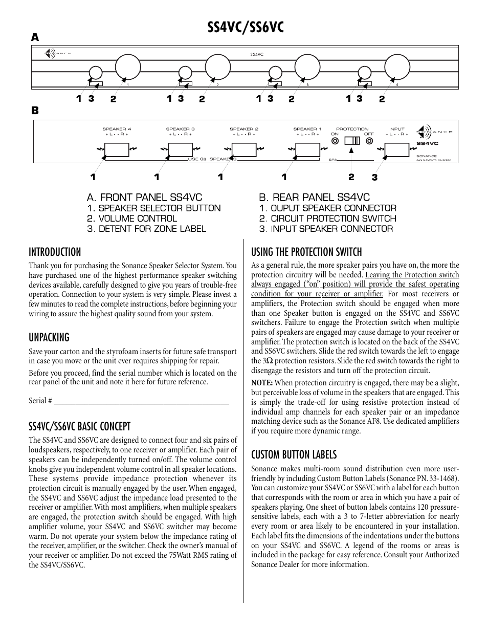 Ss4vc/ss6vc | Sonance SS4VC User Manual | Page 2 / 4