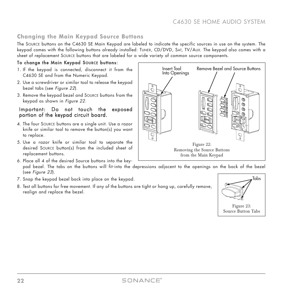 Sonance C4630 SE User Manual | Page 22 / 60