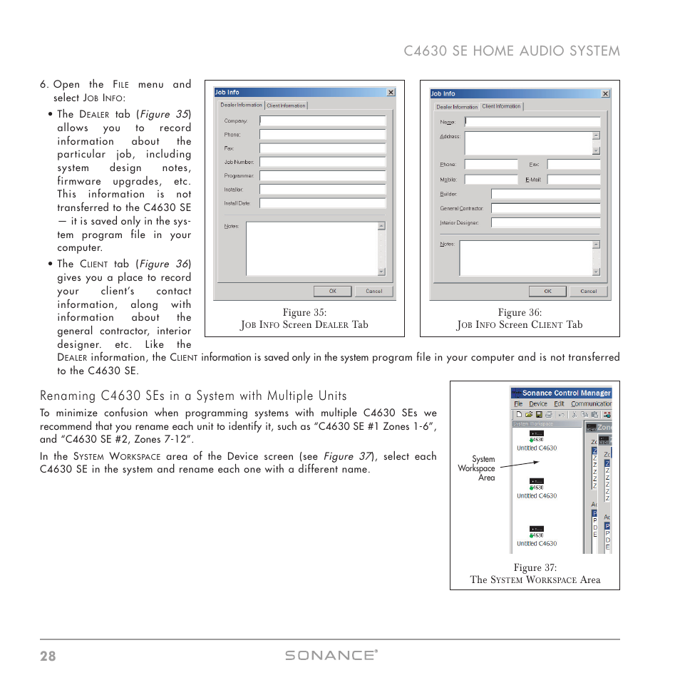 Renaming c4630 ses in a system with multiple units | Sonance C4630 SE User Manual | Page 28 / 60