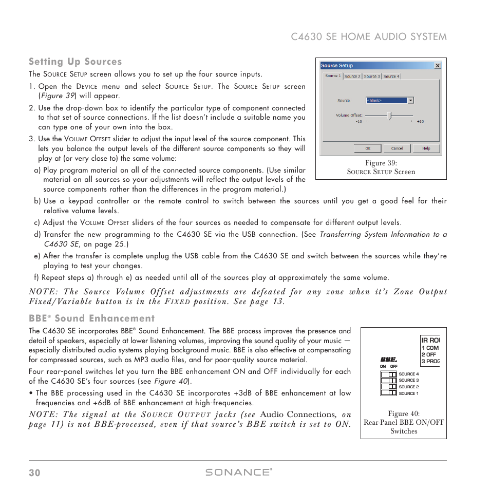 Sound enhancement, Position. see page 13 | Sonance C4630 SE User Manual | Page 30 / 60