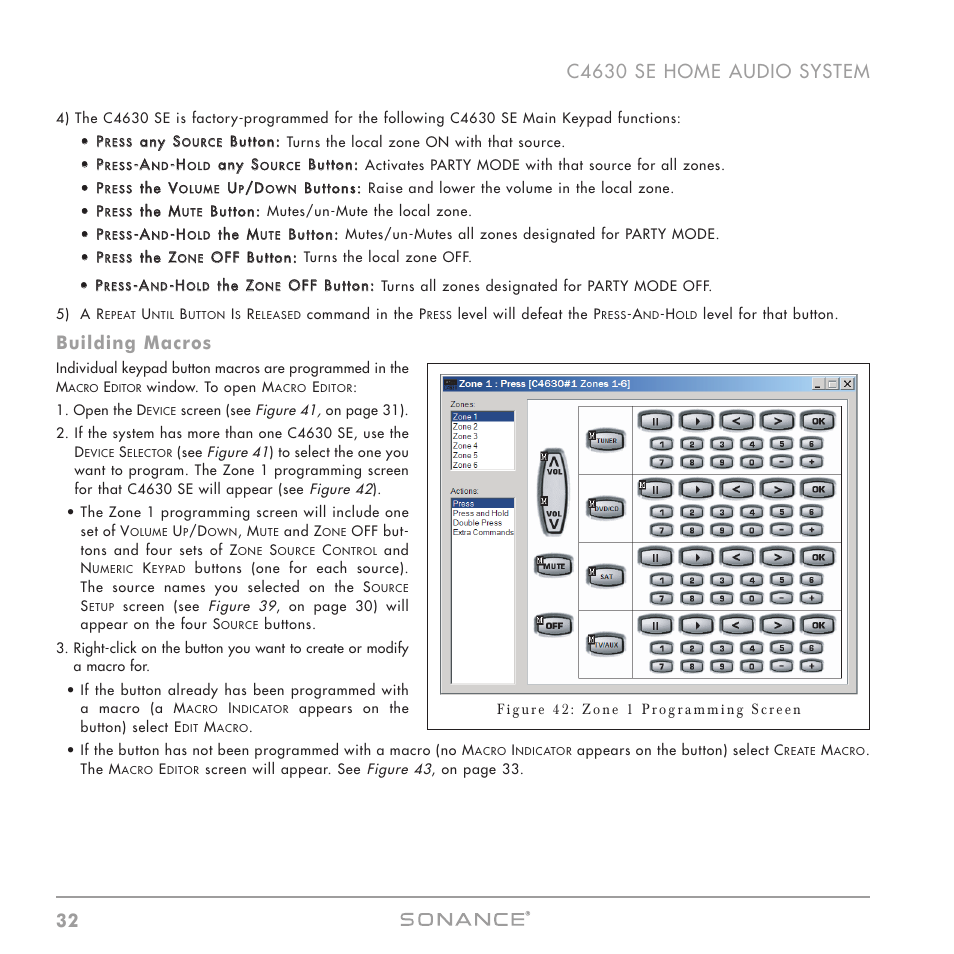 Building macros | Sonance C4630 SE User Manual | Page 32 / 60