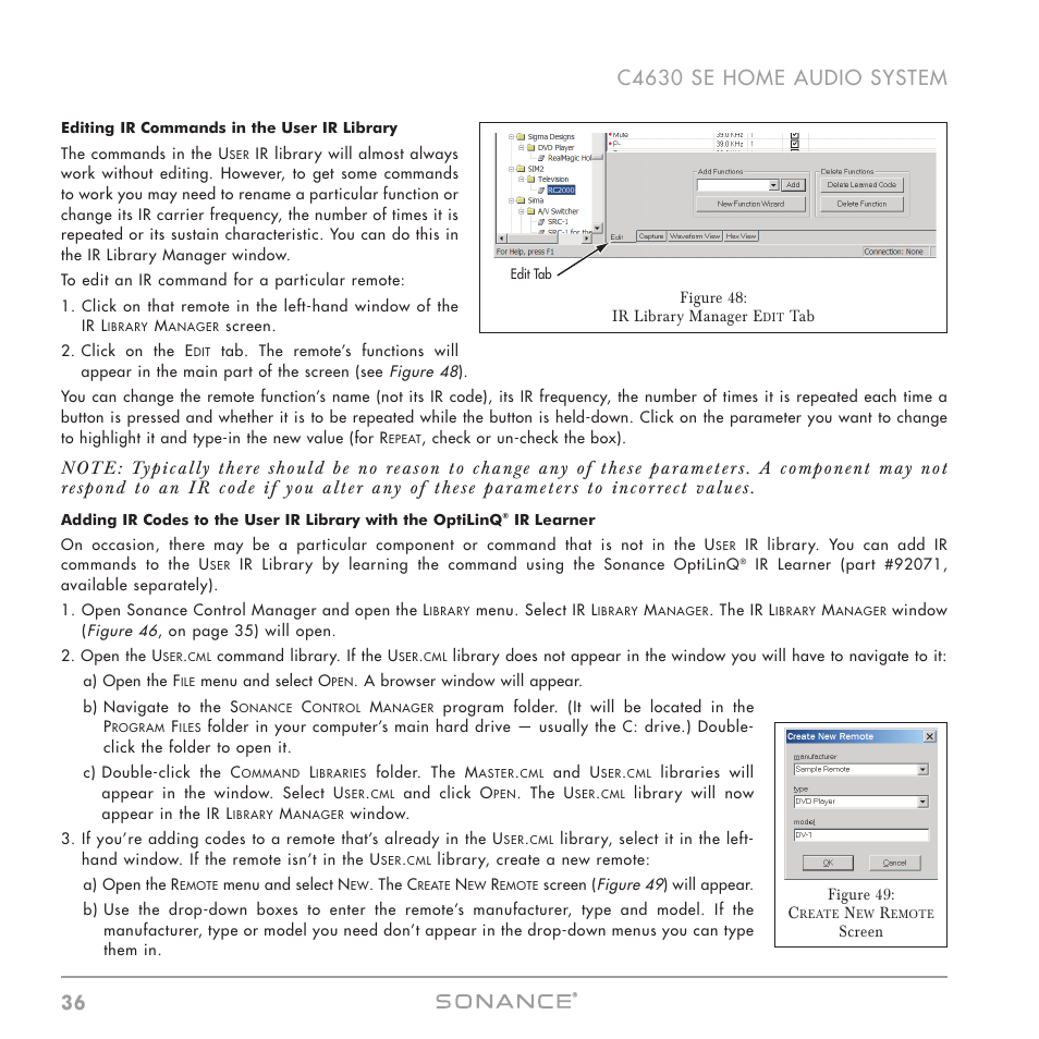 Sonance C4630 SE User Manual | Page 36 / 60