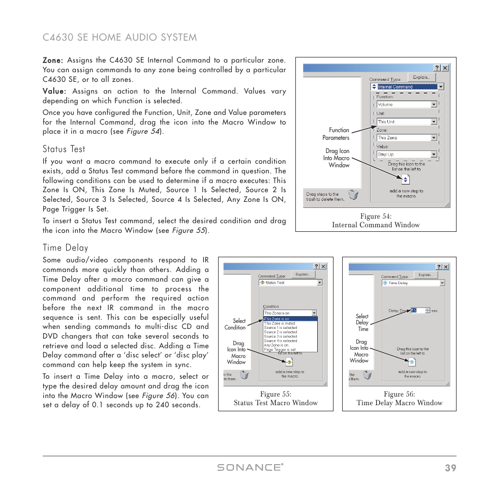 Status test, Time delay | Sonance C4630 SE User Manual | Page 39 / 60