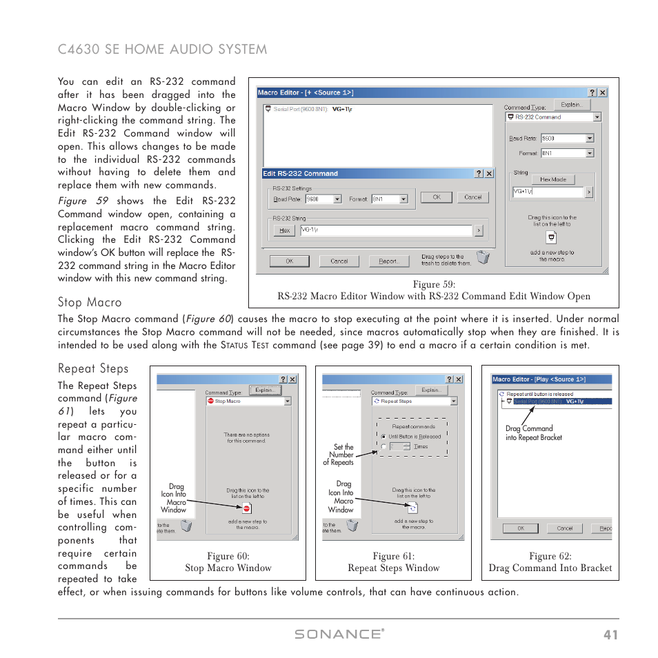 Stop macro, Repeat steps | Sonance C4630 SE User Manual | Page 41 / 60