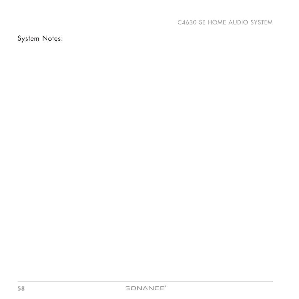 Sonance C4630 SE User Manual | Page 58 / 60