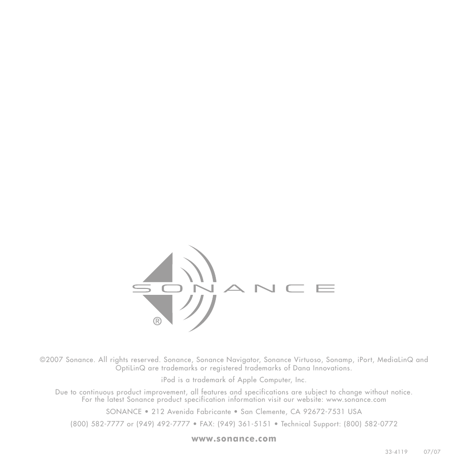 Sonance C4630 SE User Manual | Page 60 / 60