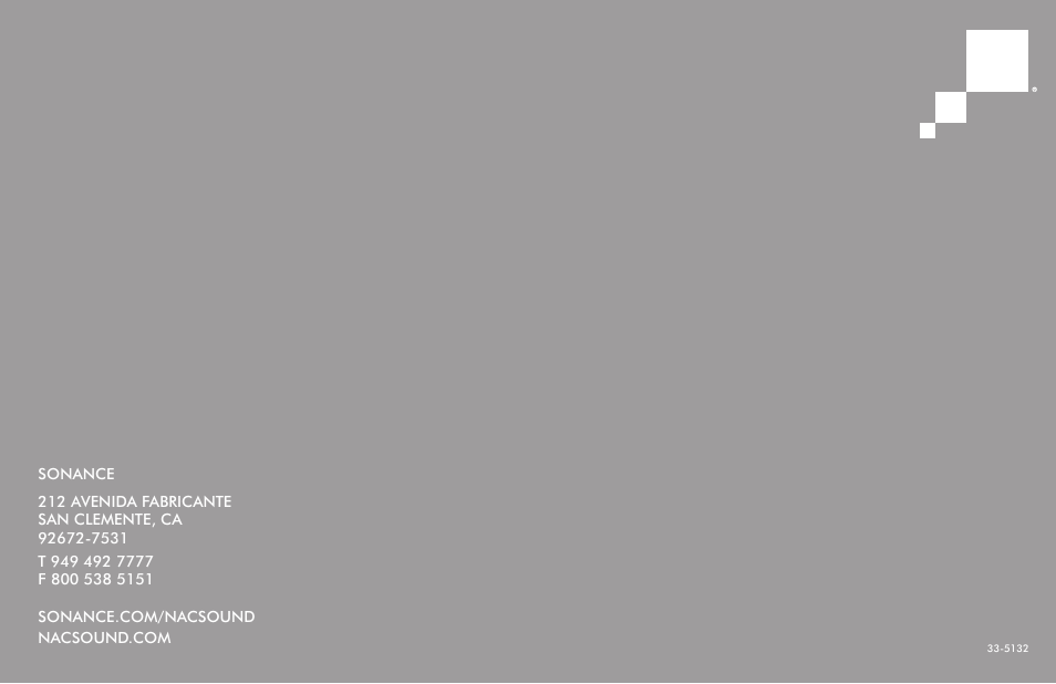 Sonance NACSound User Manual | Page 8 / 8