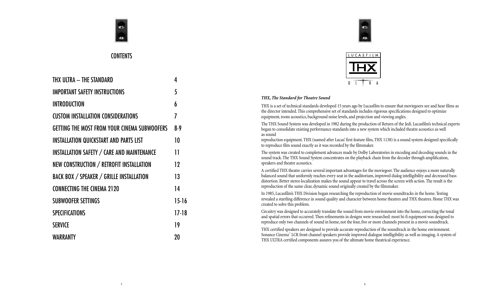 Sonance CINEMA TWO SUB SYSTEM User Manual | Page 2 / 10