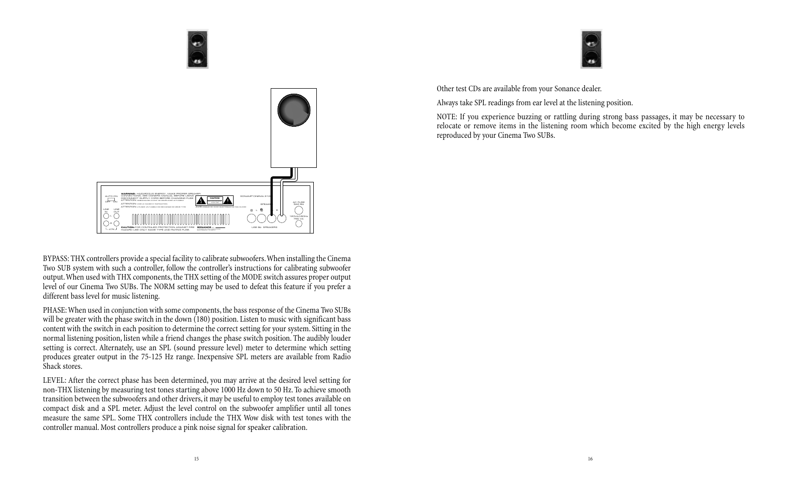 Sonance CINEMA TWO SUB SYSTEM User Manual | Page 8 / 10