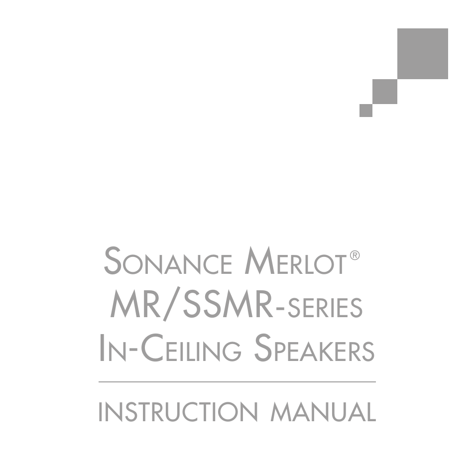 Sonance MR Series User Manual | 16 pages