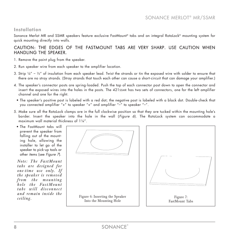 Sonance MR Series User Manual | Page 8 / 16