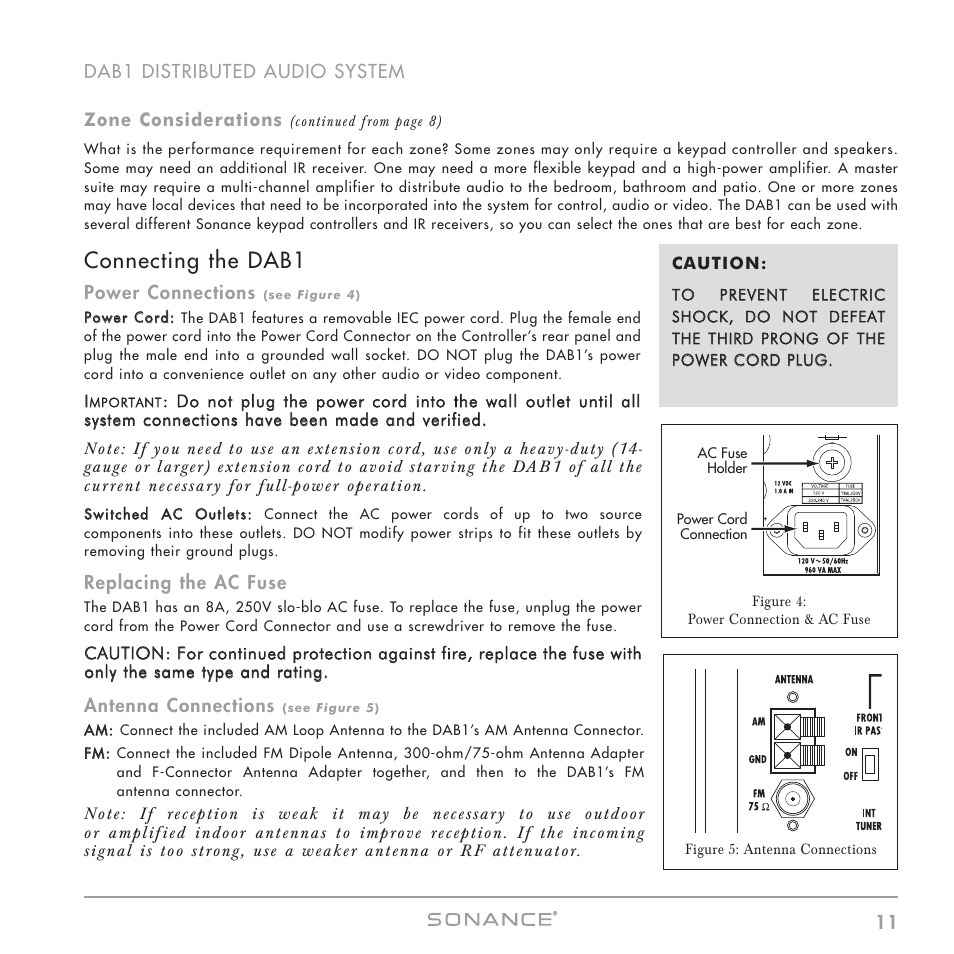 Connecting the dab1 | Sonance DAB1 User Manual | Page 11 / 68