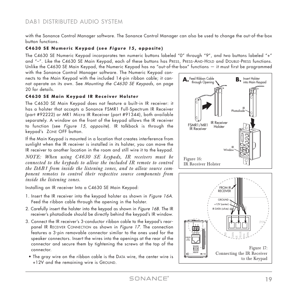 19 dab1 distributed audio system, A. b | Sonance DAB1 User Manual | Page 19 / 68