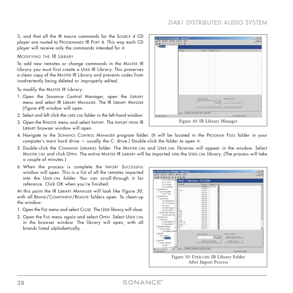 38 dab1 distributed audio system | Sonance DAB1 User Manual | Page 38 / 68