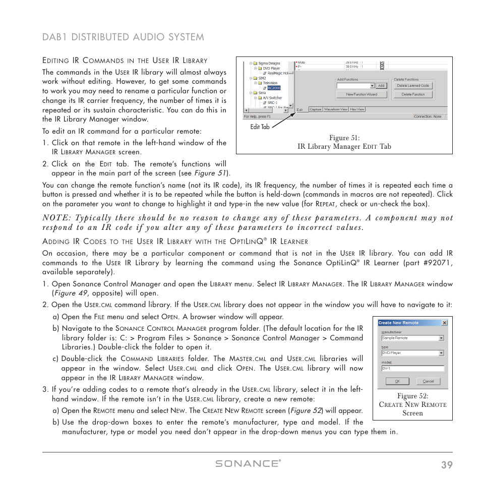 39 dab1 distributed audio system | Sonance DAB1 User Manual | Page 39 / 68