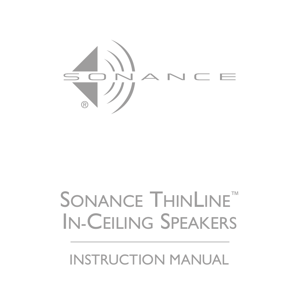 Sonance THINLINETM User Manual | 16 pages