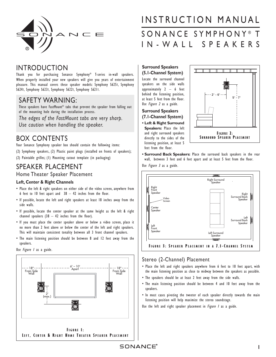 Sonance T-series User Manual | 4 pages