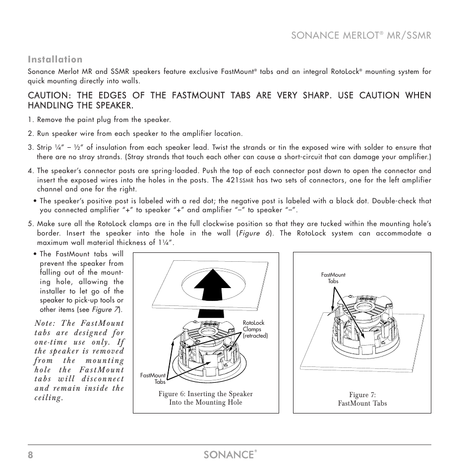 Sonance MR Series User Manual | Page 8 / 16
