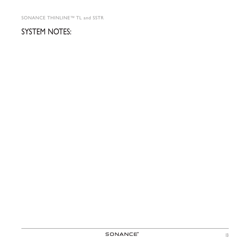 Sonance ThinLine TL623R User Manual | Page 13 / 16