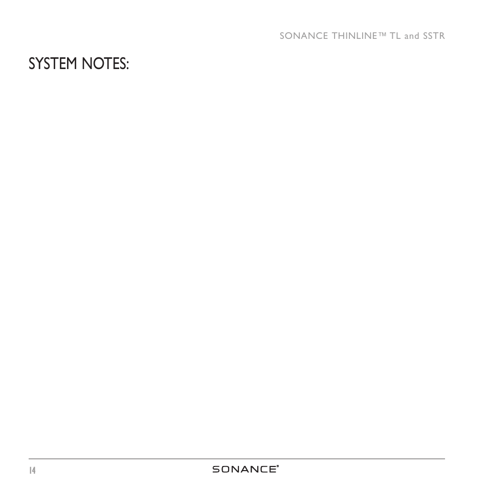 Sonance ThinLine TL623R User Manual | Page 14 / 16