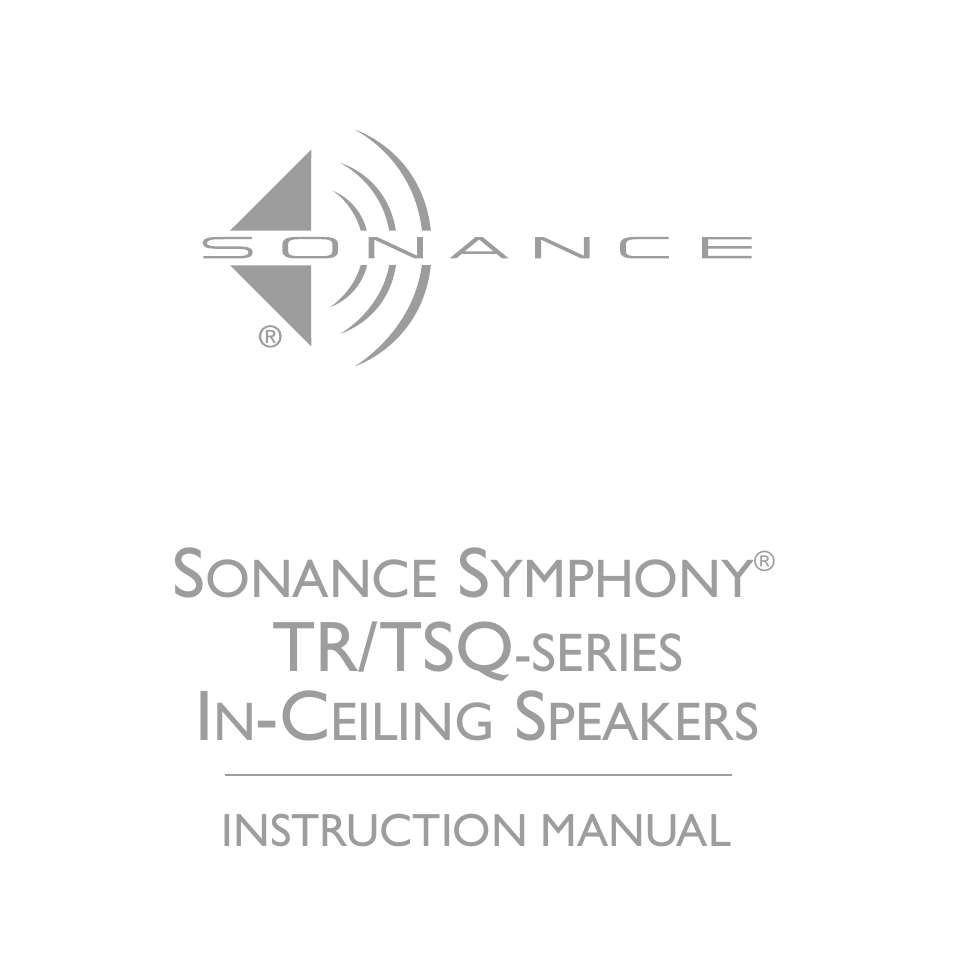Sonance TR/TSQ User Manual | 16 pages