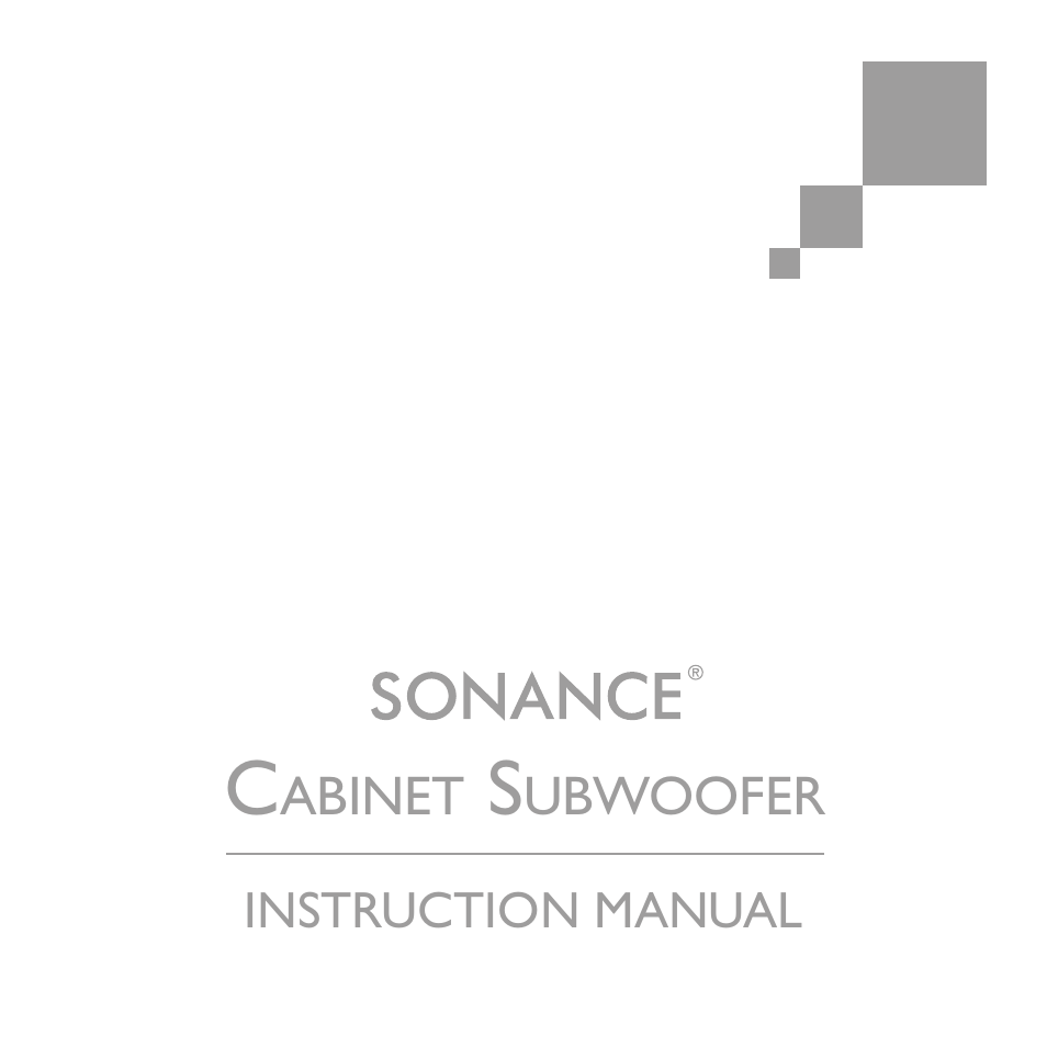 Sonance Sub 12-250 User Manual | 20 pages