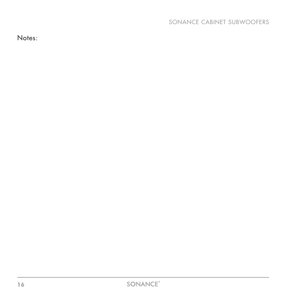 Sonance Sub 12-250 User Manual | Page 16 / 20