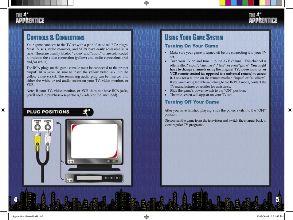 Ontrols, Onnections, Sing | Ystem | Senario THE APPRENTICE User Manual | Page 3 / 9