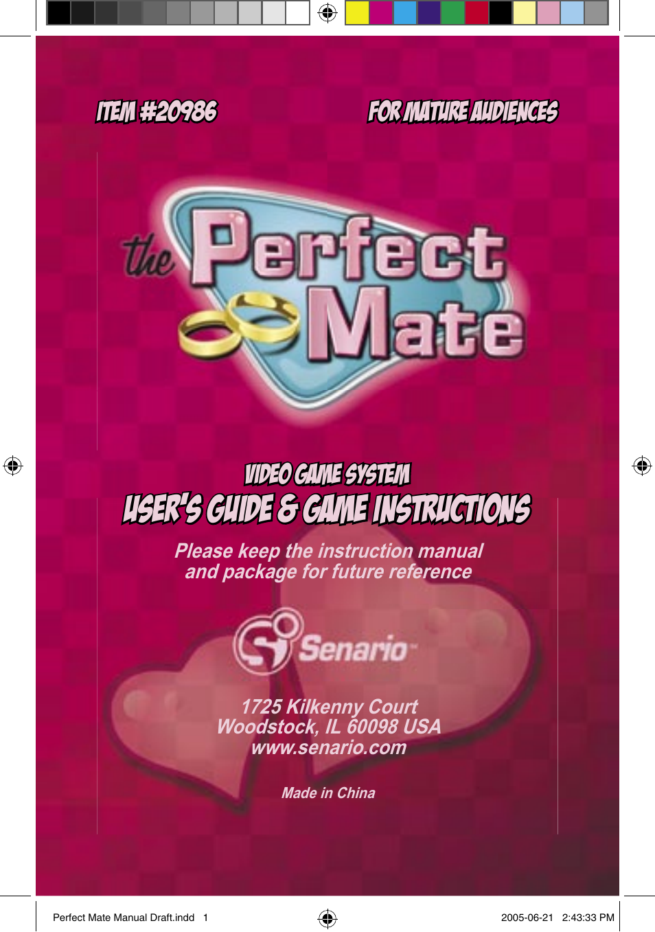 Senario The Perfect Mate 20986 User Manual | 9 pages