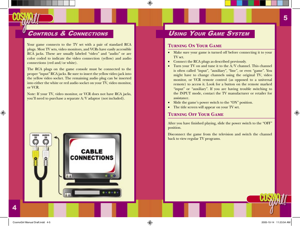 Senario Cosmo Girl Video Game System 21184 User Manual | Page 3 / 9