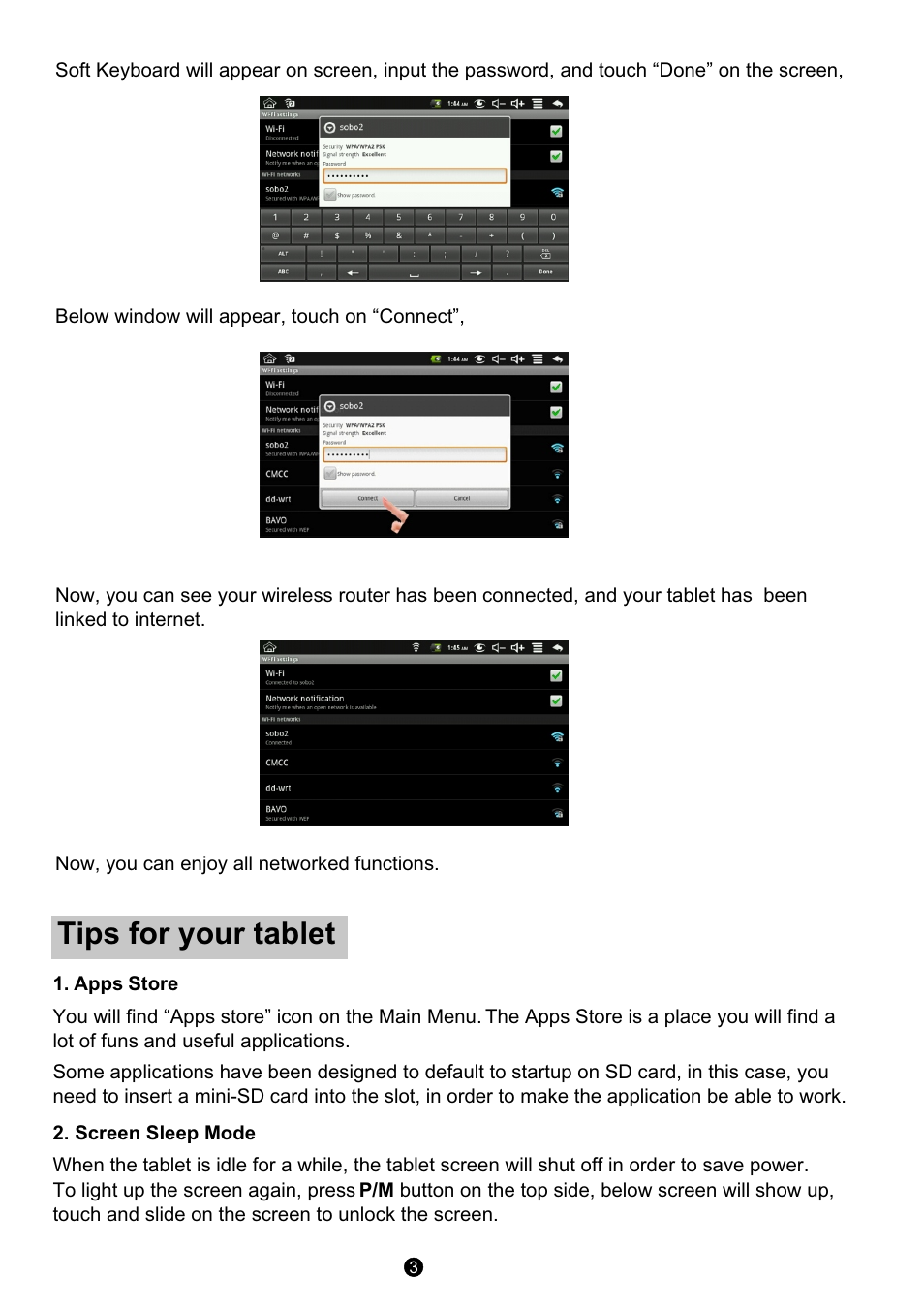 Т³гж 3, Tips for your tablet | Sungale ID702WTA User Manual | Page 3 / 4