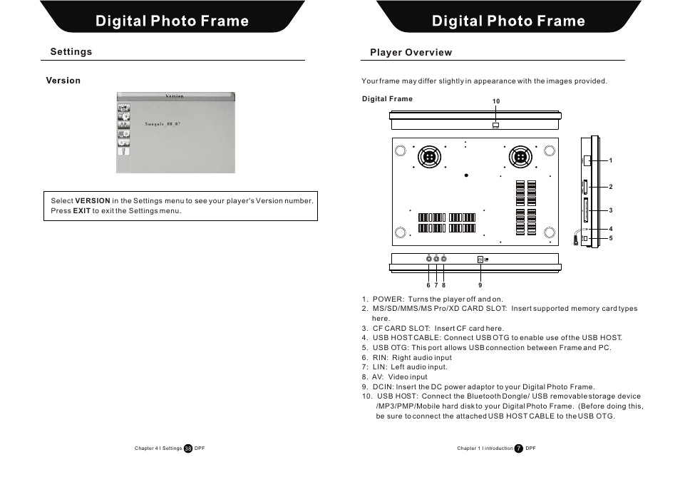 Т³гж 8, Player overview, Settings | Sungale AW15S-B User Manual | Page 39 / 47
