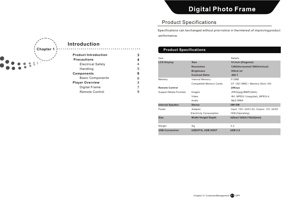 Т³гж 3, Product specifications, Introduction | Sungale AW15S-B User Manual | Page 44 / 47