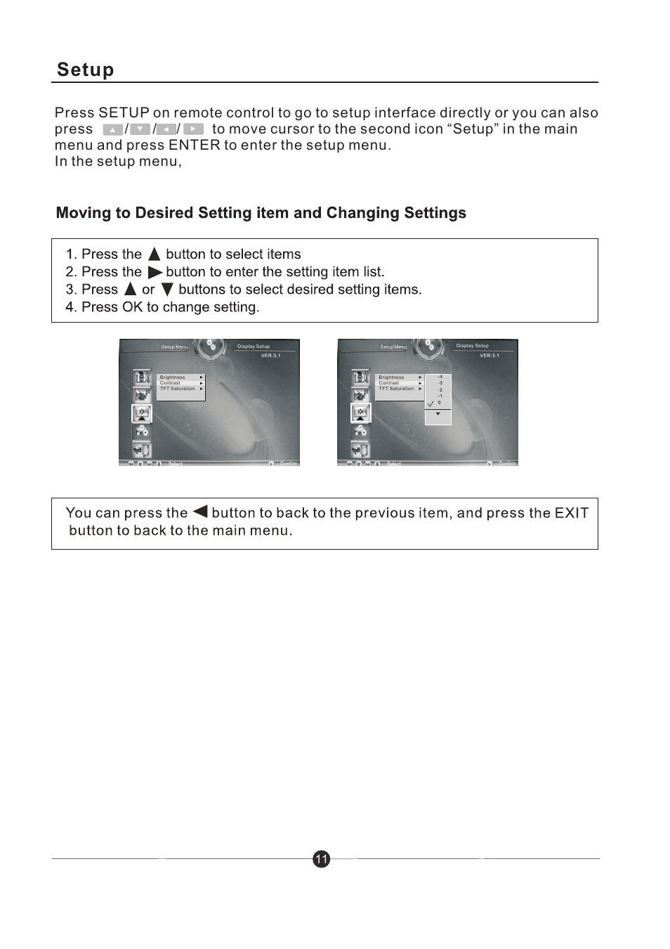 页 12, Setup | Sungale PF801 User Manual | Page 12 / 25