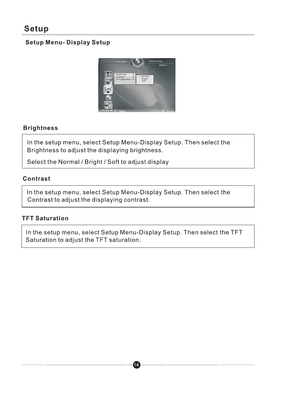 页 15, Setup | Sungale PF801 User Manual | Page 15 / 25