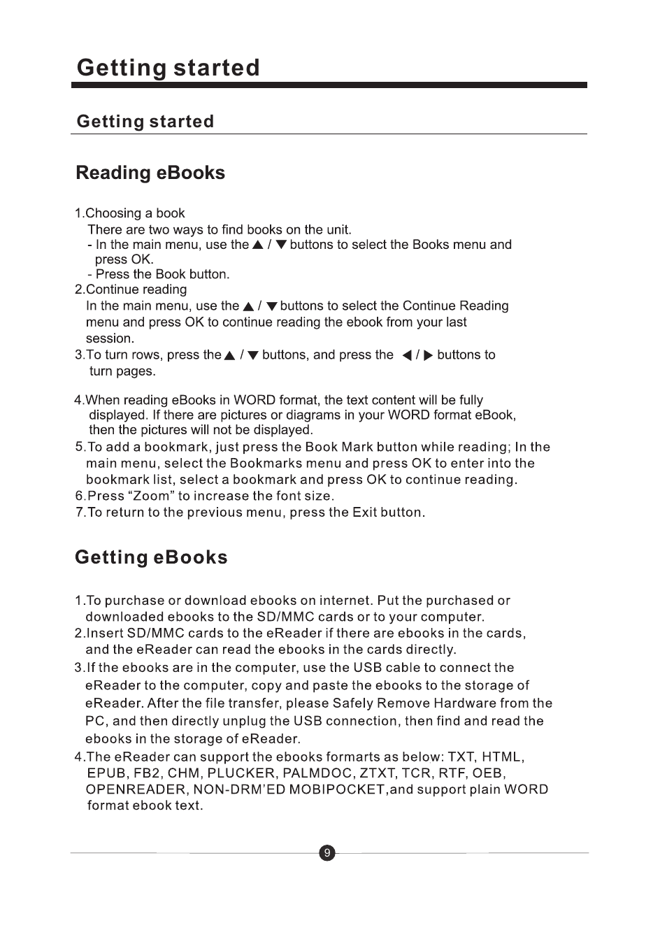 页 10, Getting started | Sungale CD706A User Manual | Page 10 / 20