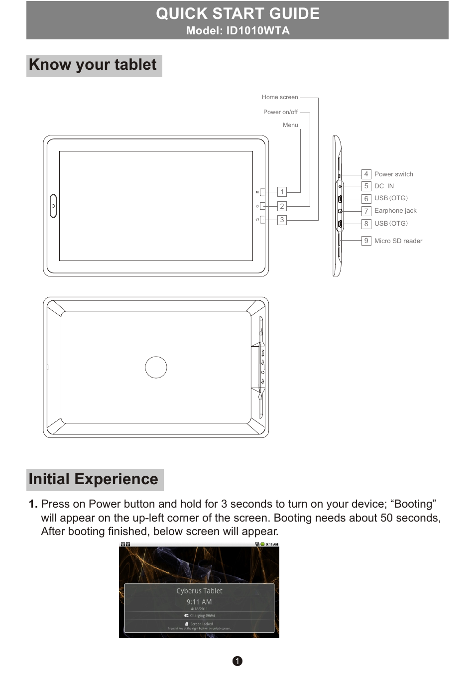 Sungale ID1010WTA User Manual | 5 pages