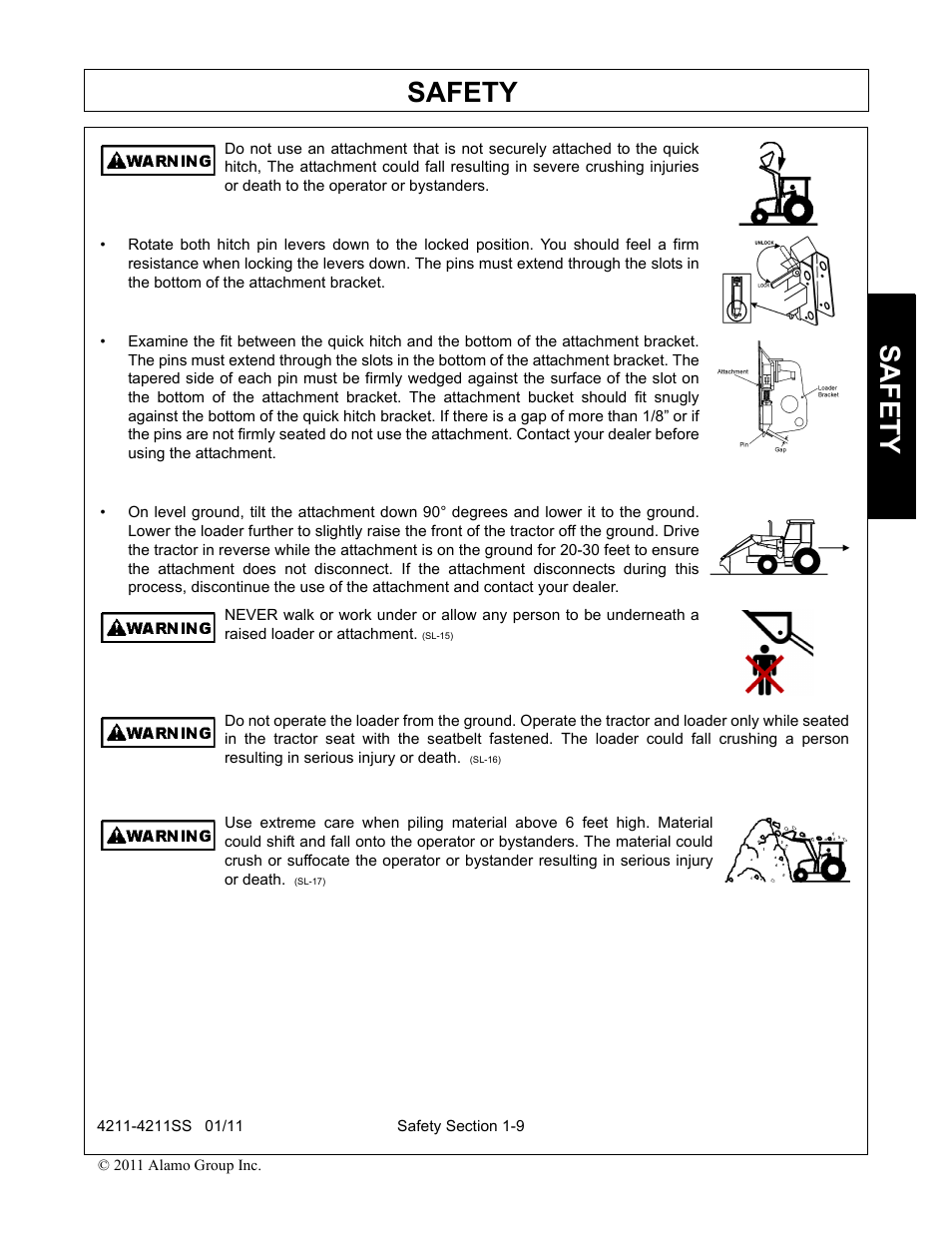 Safety | Servis-Rhino LOADER 4211SS User Manual | Page 13 / 104