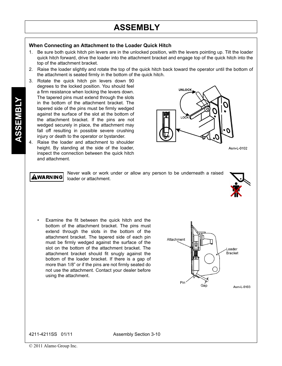Assembly, Assembl y | Servis-Rhino LOADER 4211SS User Manual | Page 44 / 104